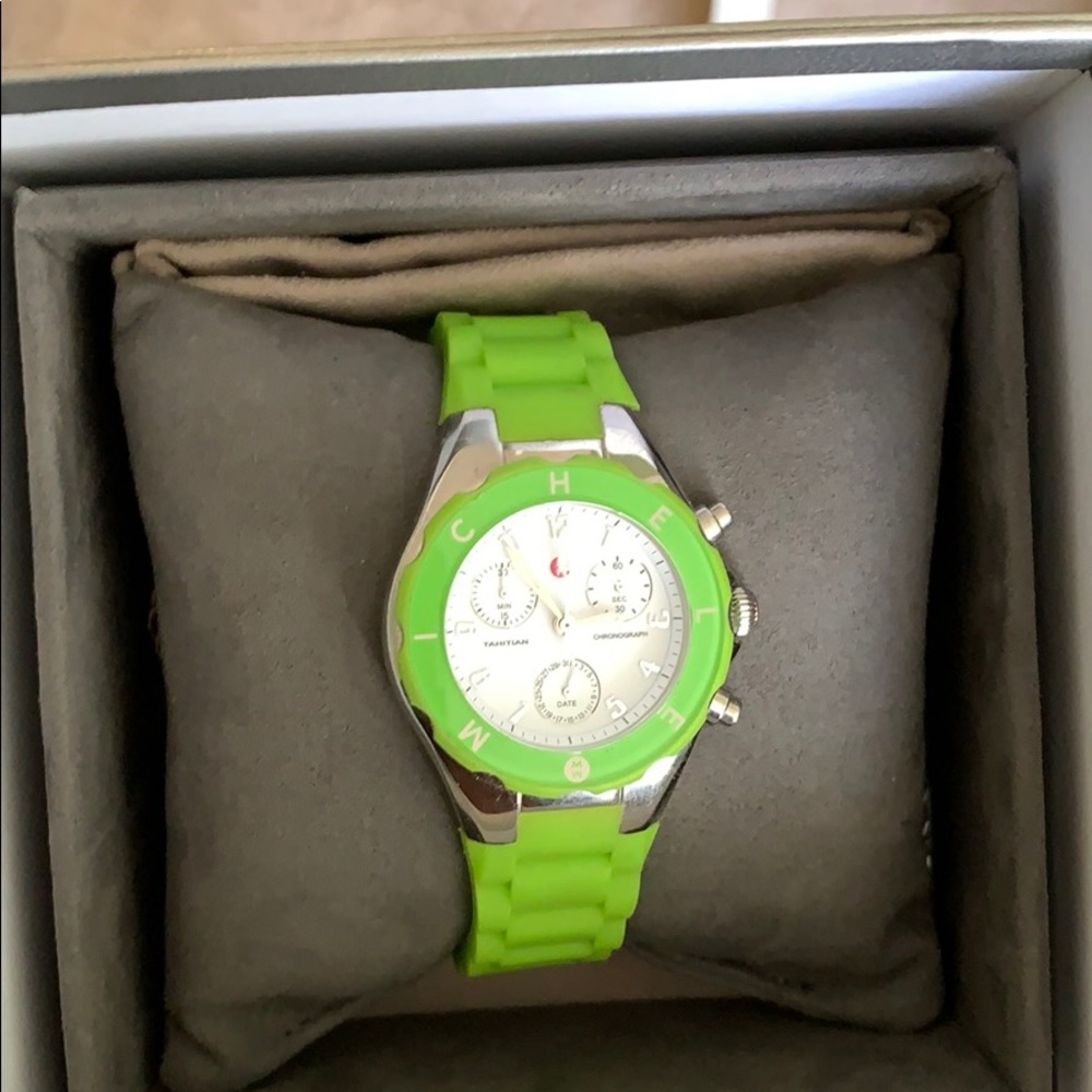 AUTHENTIC Green Jelly Michele Watch-SMALL